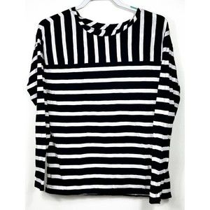 Loft Blue White Striped Top Size S